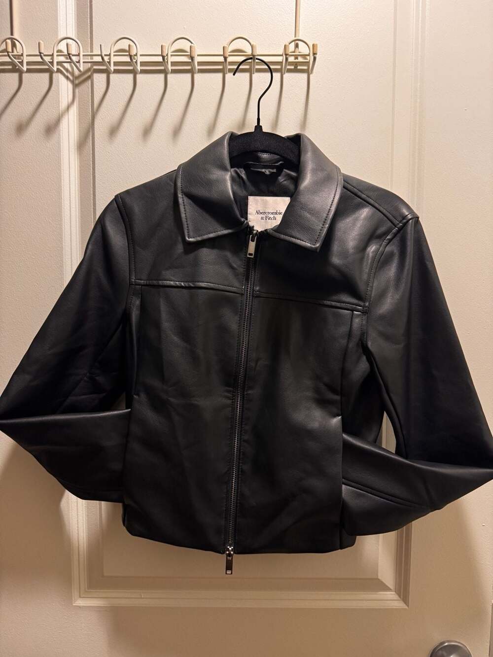 Abercrombie & Fitch Vegan Leather Jacket Size XS Black